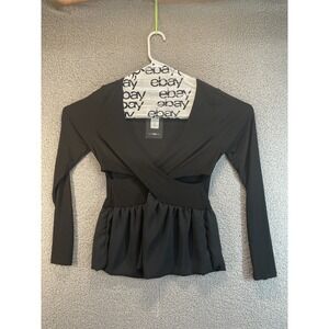 Fashion‎ Nova Deep Down Peplum Top 189274 Black New with Tag Size Large